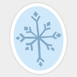 Large Snowflake Digital Illustration in Blues Sticker